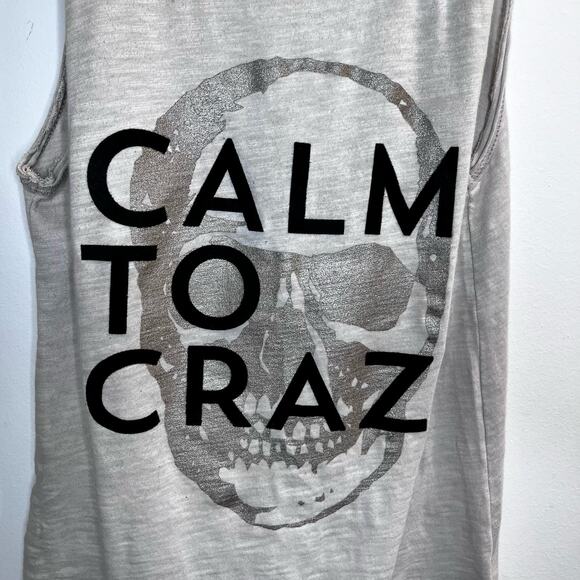 Unsweetened Calm To Crazy‎ Skull Tank Size XS Made in USA Grunge Goth - Picture 4 of 8